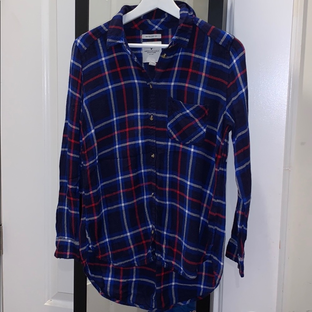 Blue plaid flannel